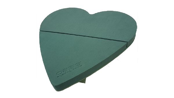Oasis® Bioline® GRÜN mit Holzunterlage Herz Mia 52x52x5cm 11-07415