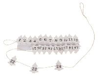 Adventskalenderklammergirland WEISS 30469 Zahlen 1-24 Baum: 4x4,5cm Klammer:3,5 cm