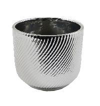 Kübel Luna silber glasiert 59842 13x11cm  Dolomit