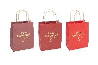 Papiertasche wasserfest rot-dunkelrot-beere 23pxd21 10,5x10,5cm FROHE WEIHNACHTEN